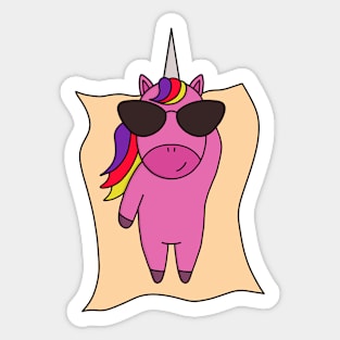 Unicorn enjoying the summer Sticker